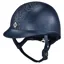 Charles Owen Leather Look AYR8 Plus Ventilated Riding Hat - Navy Sparkly Centre