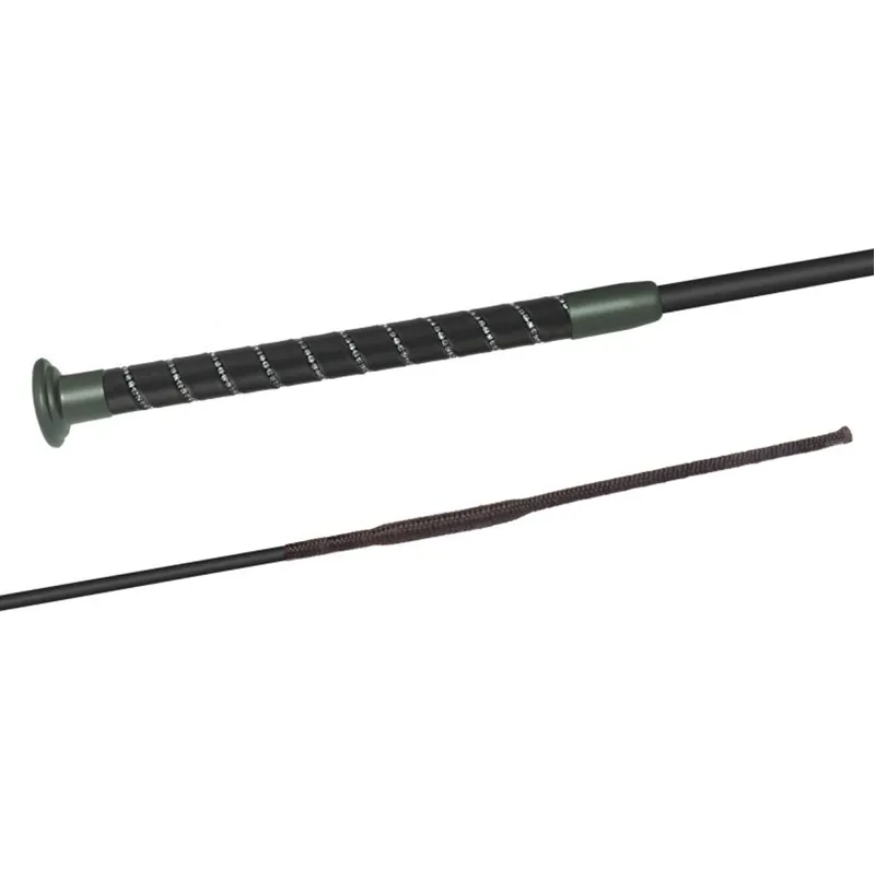 Fleck Silk Touch Crystal Dressage Whip - Graphite - 120cm