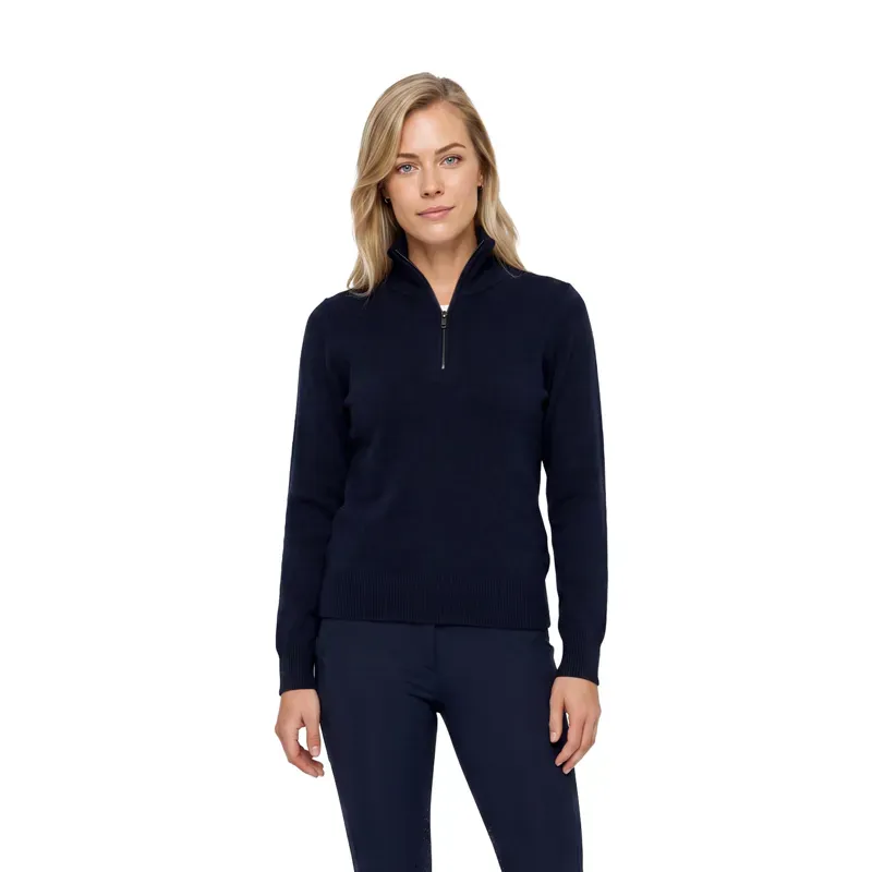 WeatherBeeta 1/2 Zip Collared Knit Pullover - Navy Marle