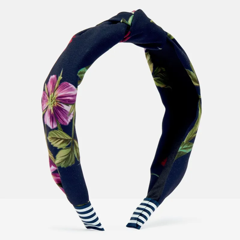 Joules Lovett Printed Headband - Navy Stripe Floral