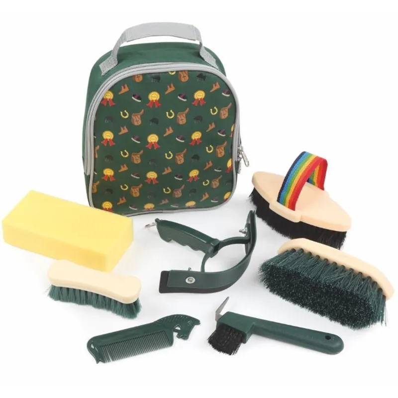 Shires Tikaboo Childrens Grooming Kit Bag - Green