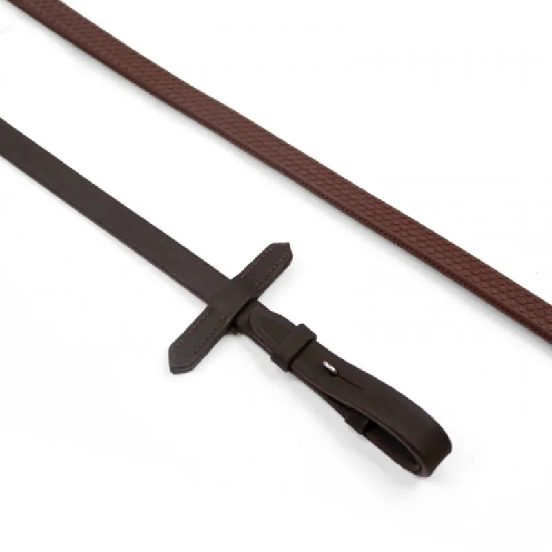 John Whitaker Ready to Ride Rubber Reins - Brown