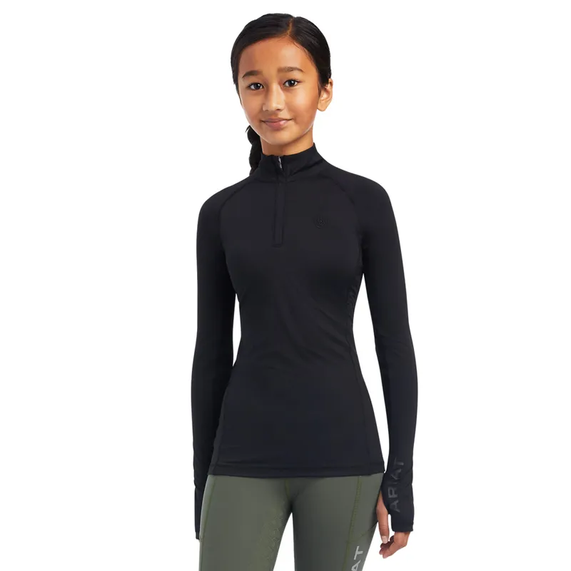 Ariat Youth Lowell 2.0 1/4 Zip Base Layer - Black
