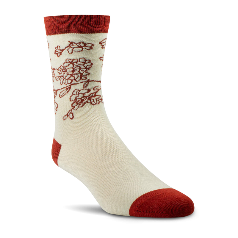 Ariat Charm Crew Socks - Burnt Brick Toile-2