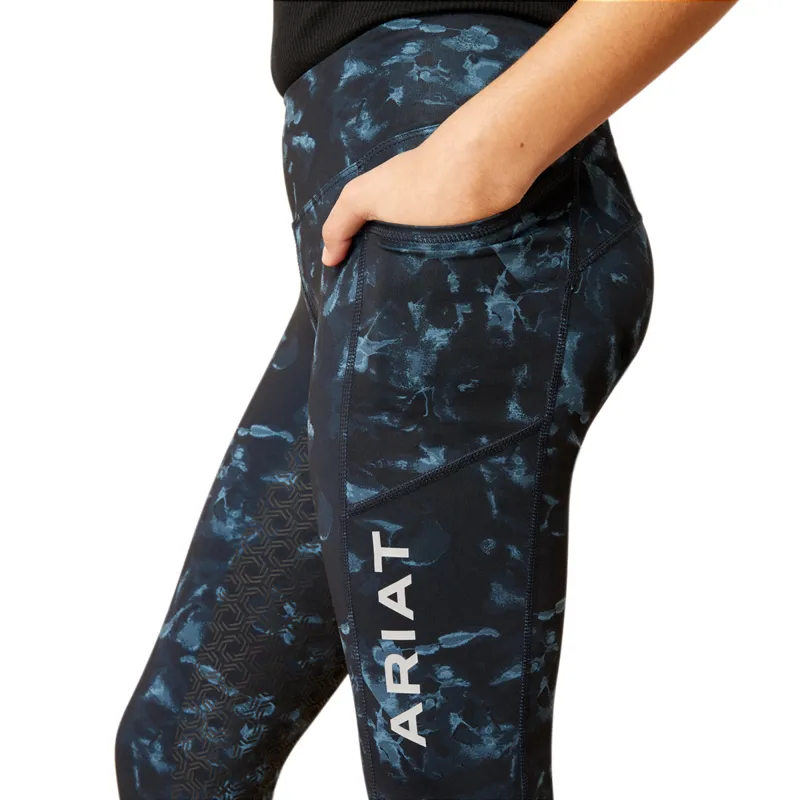 Ariat Youth Eos Print Full Seat Tights - Stormy Skies-2