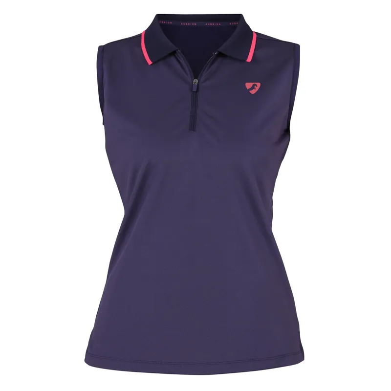 Aubrion Ladies Poise Sleeveless Tech Polo - Navy