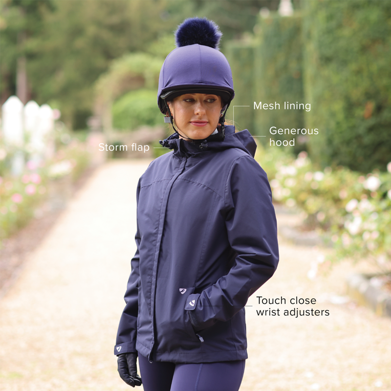 Aubrion Ladies Cloudburst Raincoat - Navy-3