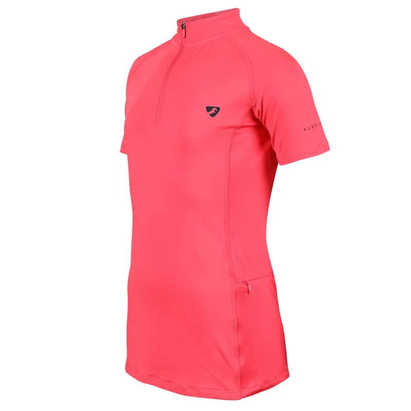 Aubrion Young Rider Revive Short Sleeve Base Layer - Coral