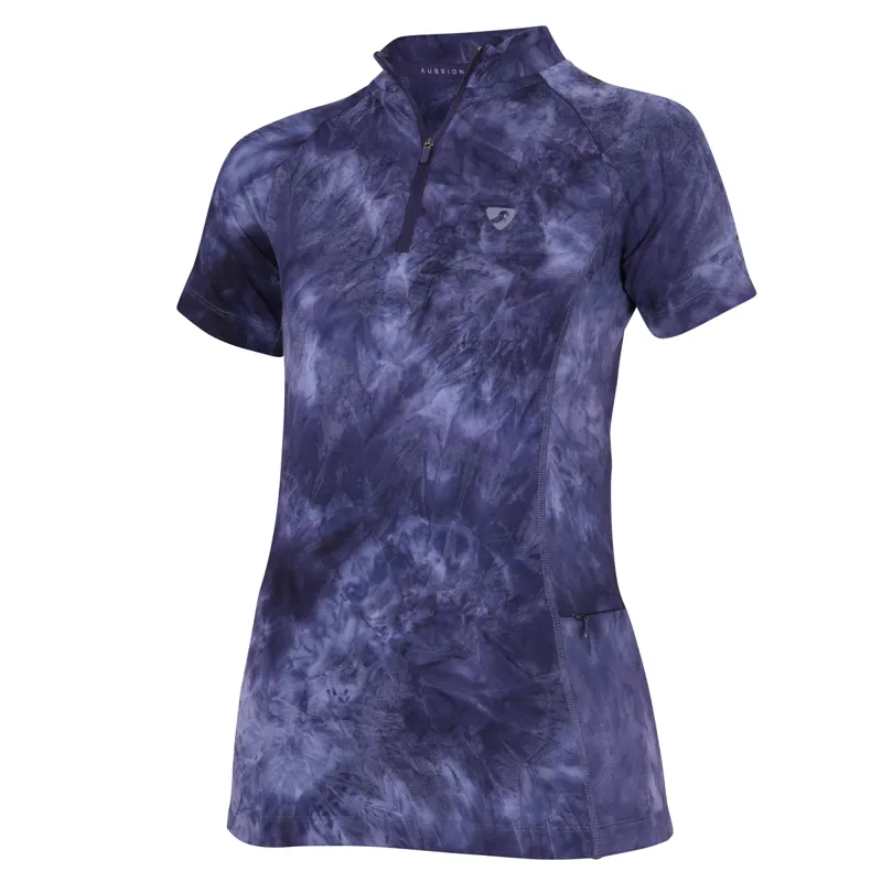 Aubrion Ladies Revive Short Sleeve Base Layer - Navy Tie Dye