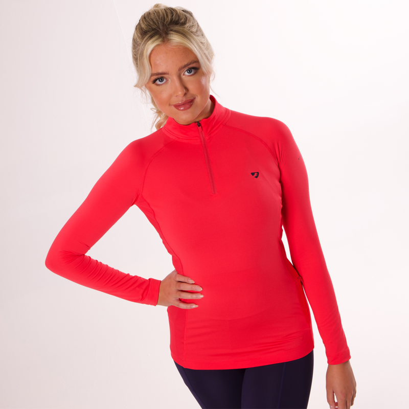 Aubrion Ladies Revive Long Sleeve Base Layer - Coral-3