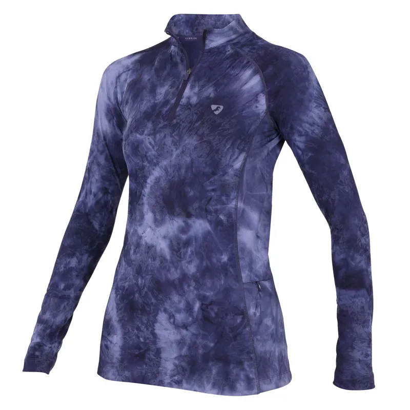 Aubrion Ladies Revive Long Sleeve Base Layer - Navy Tie Dye
