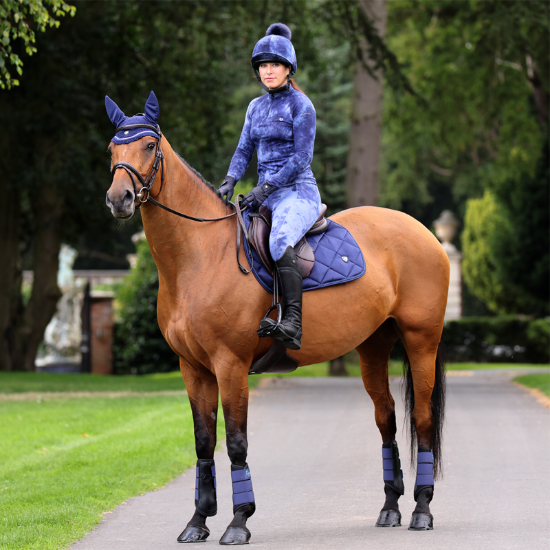 Aubrion Ladies Non-Stop Riding Tights - Navy Tie Dye-6