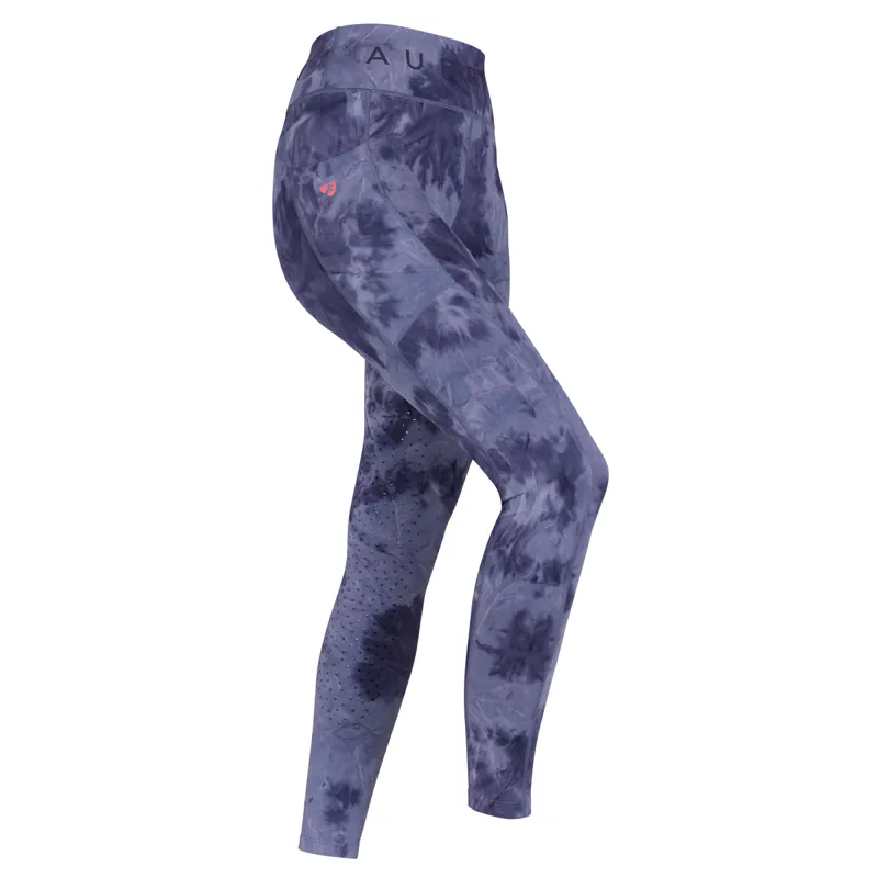 Aubrion Ladies Non-Stop Riding Tights - Navy Tie Dye