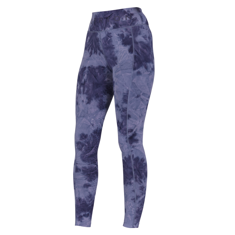 Aubrion Ladies Non-Stop Riding Tights - Navy Tie Dye-1