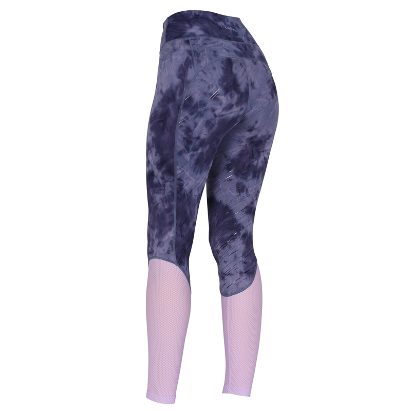 Aubrion Ladies Rhythm Mesh Riding Tights - Navy Tie Dye-3