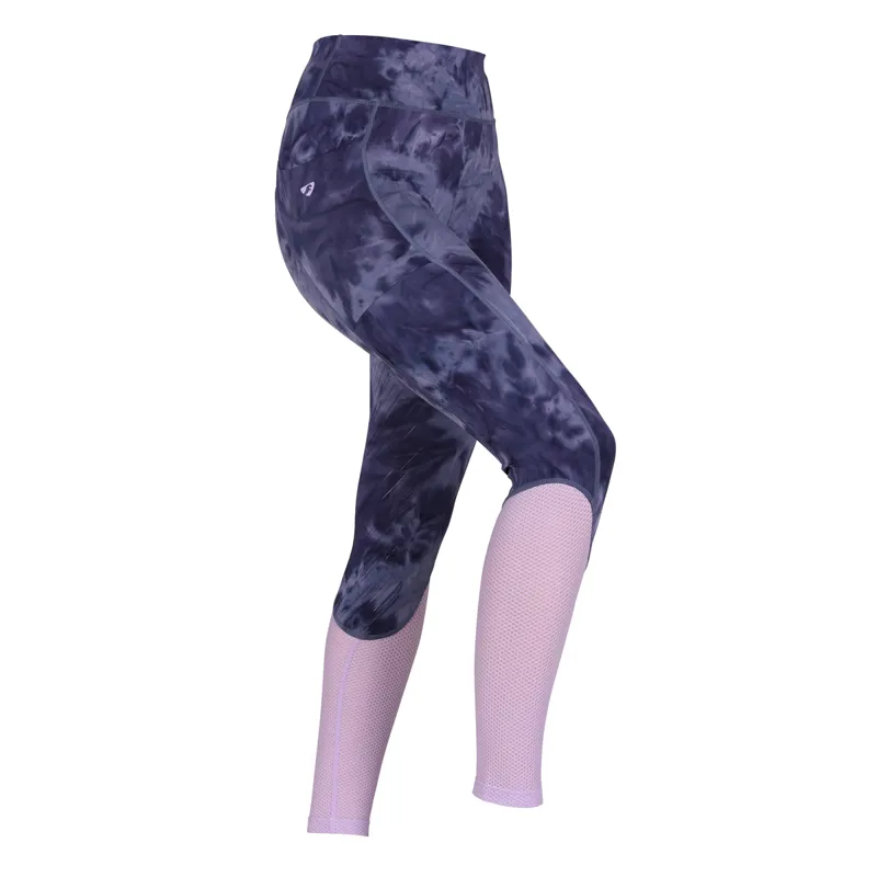 Aubrion Ladies Rhythm Mesh Riding Tights - Navy Tie Dye