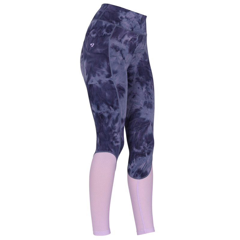 Aubrion Ladies Rhythm Mesh Riding Tights - Navy Tie Dye-1