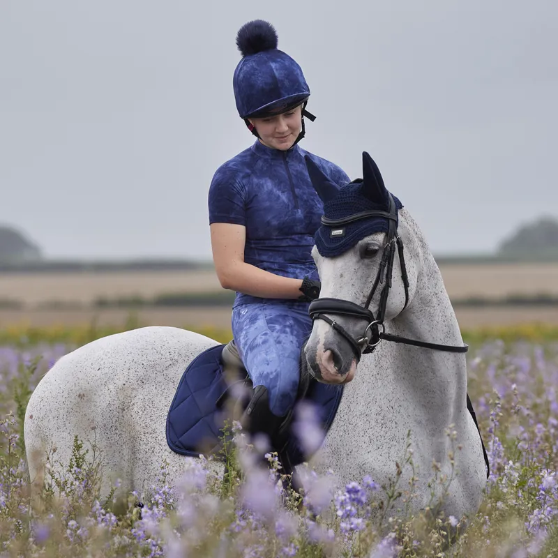 Aubrion Pom Pom Hat Cover - Navy Tie Dye-1