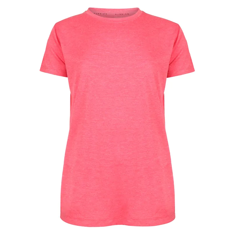 Aubrion Young Rider Energise Tech T-Shirt - Coral