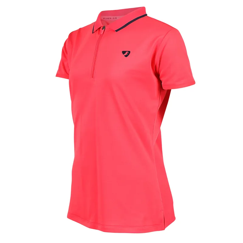Aubrion Young Rider Poise Tech Polo - Coral