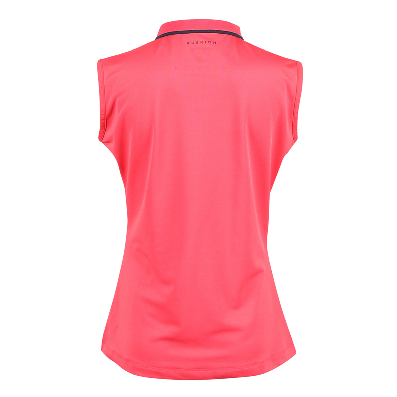Aubrion Young Rider Poise Sleeveless Tech Polo - Coral-1