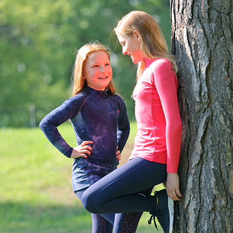 Aubrion Young Rider Revive Long Sleeve Base Layer - Coral-2