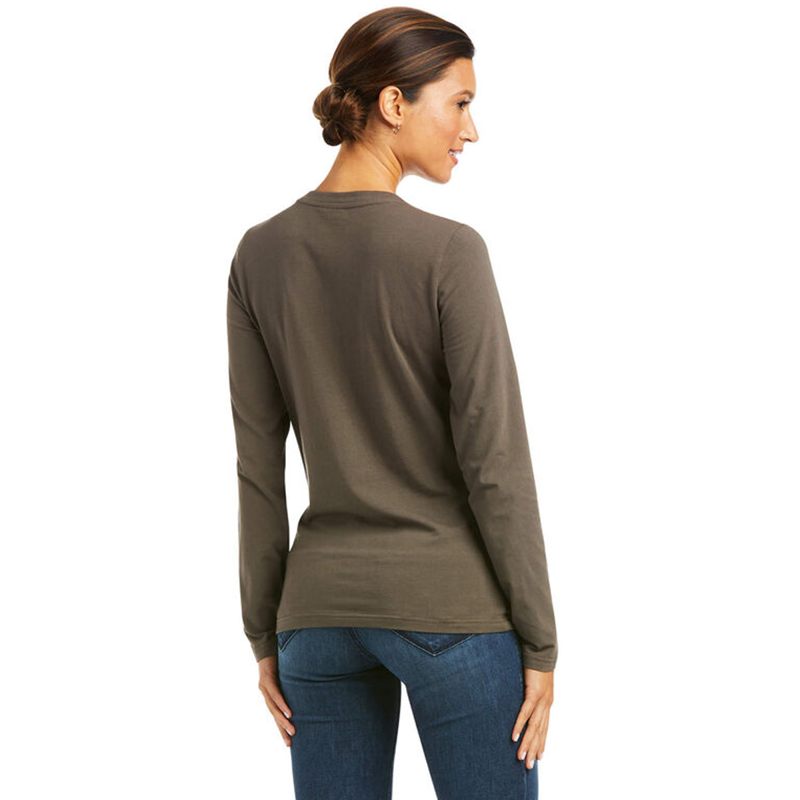 Ariat Women's Flora Fauna Logo Long Sleeve T-Shirt - Banyan Bark-1