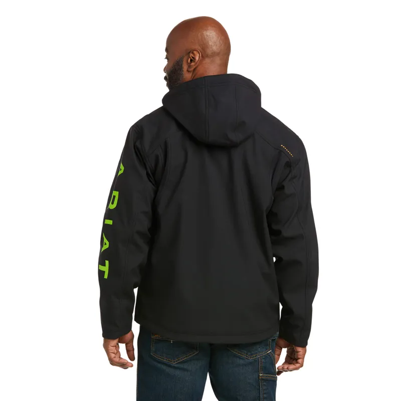 Ariat Men's Rebar Stretch Canvas Softshell Jacket - Black/Lime -1
