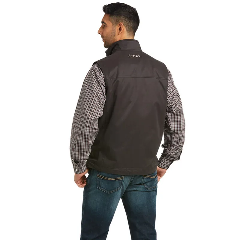 Ariat Men's Grizzly Canvas Insulated Vest - Espresso -1