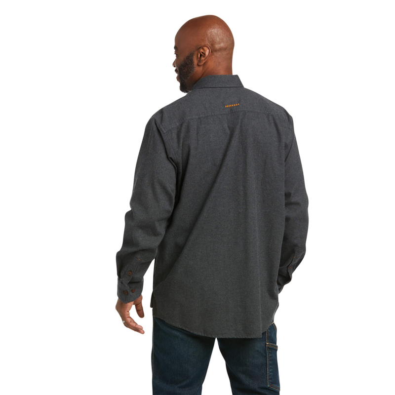 Ariat Men's Rebar Flannel DuraStretch Work Shirt - Charcoal Heather-1