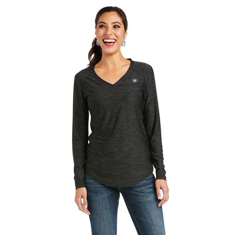 Ariat Women's Laguna Long Sleeve Top - Charcoal - XS 