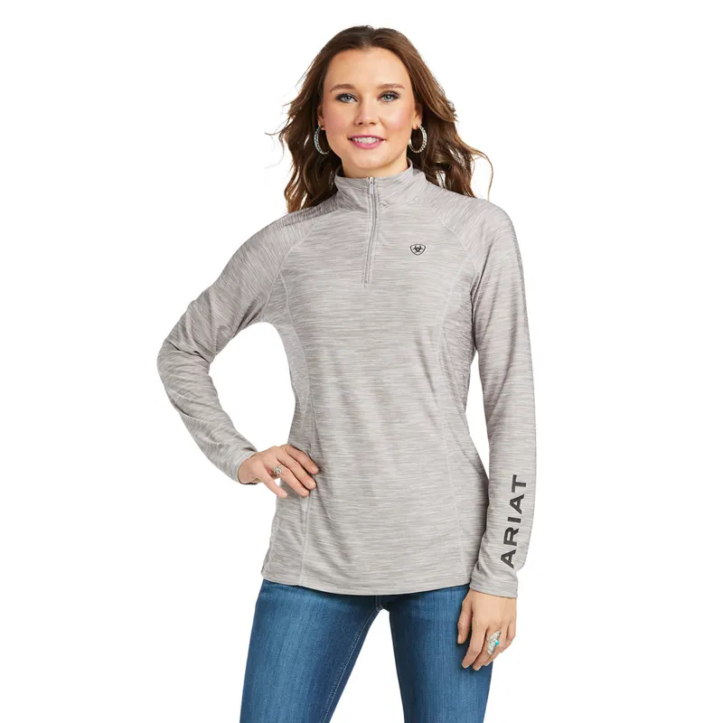 Ariat Women's Laguna 1/4 Zip Long Sleeve Top - Heather Grey