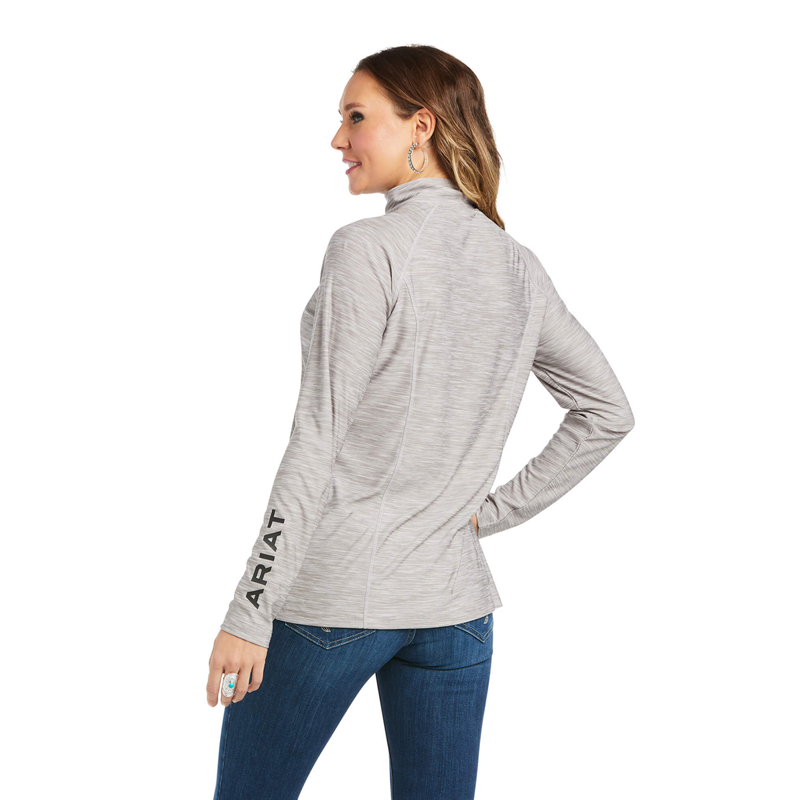 Ariat Women's Laguna 1/4 Zip Long Sleeve Top - Heather Grey-1