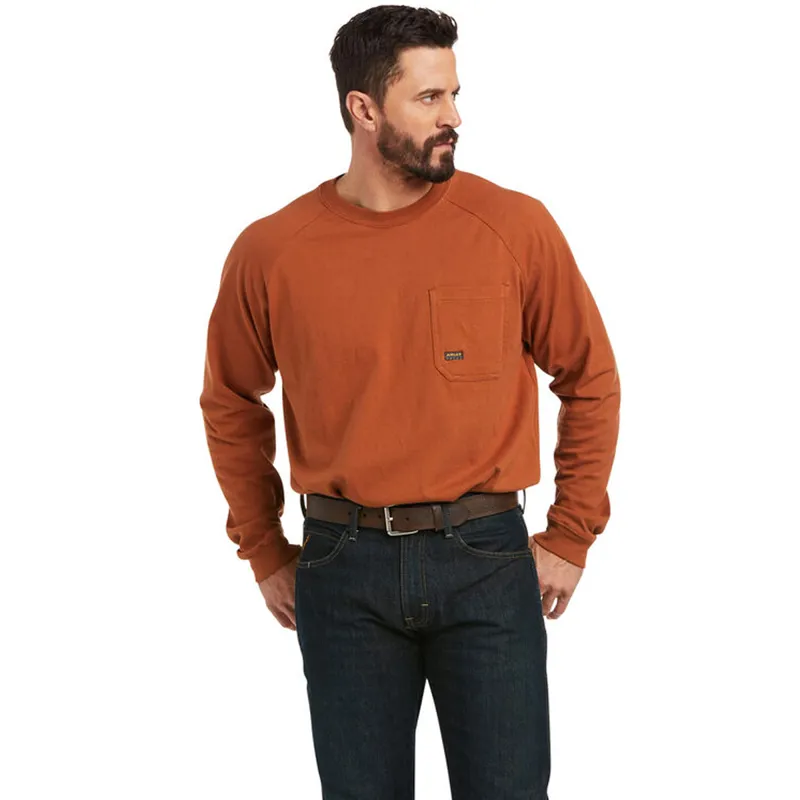 Ariat Men's Rebar Cotton Strong Brand Flag T-Shirt - Copper 