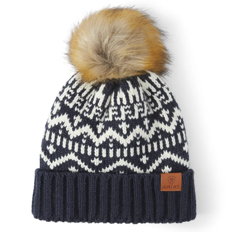 Ariat Azulejo Beanie - Navy/Sea Salt