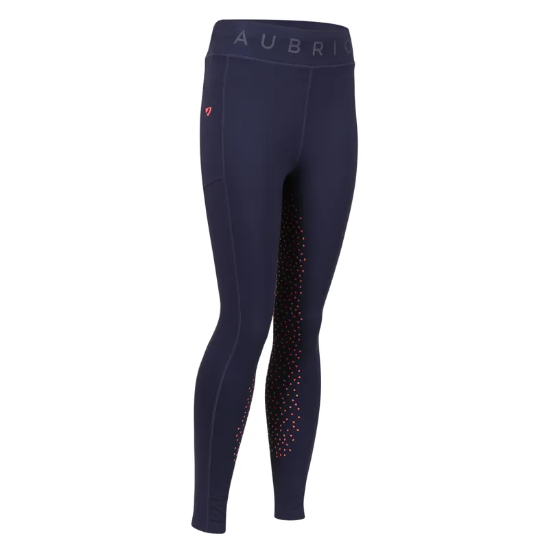 Aubrion Young Rider Non Stop Riding Tights - Navy