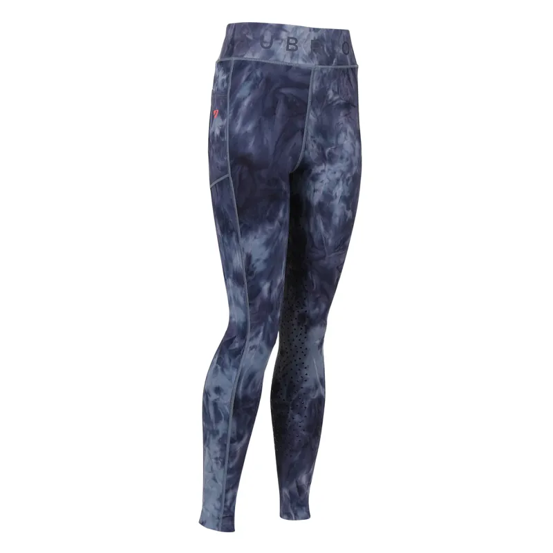 Aubrion Young Rider Non Stop Riding Tights - Navy Tie Dye