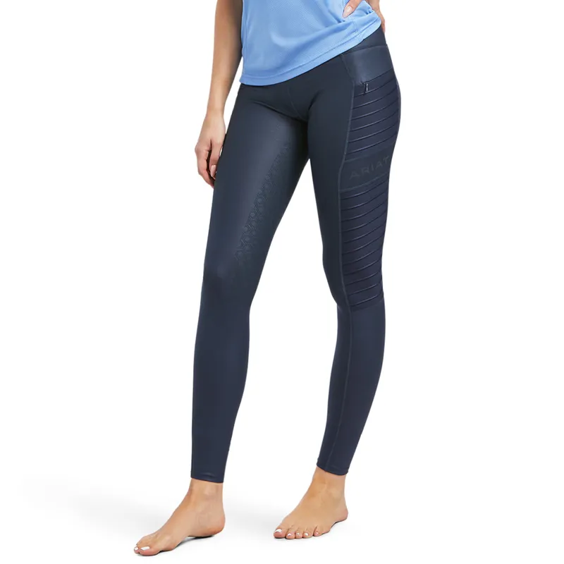 Ariat Women's Eos Moto Full Seat Tights - Blue Nights Hide Emboss