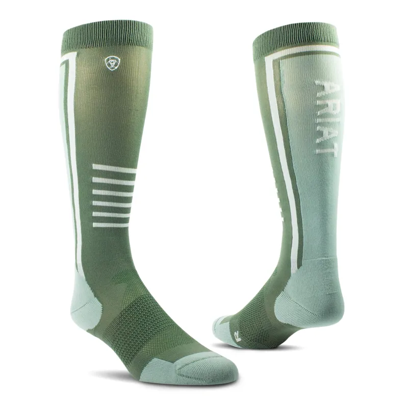 Ariat Tek Slimline Unisex Performance Socks - Four Leaf Clover
