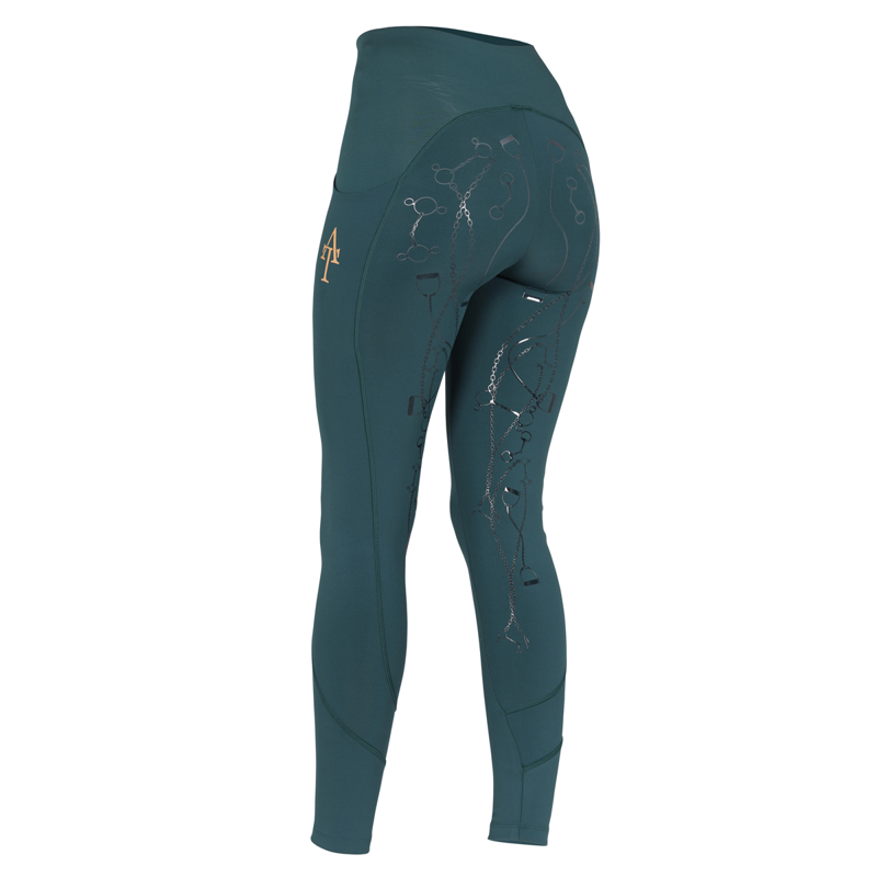 Aubrion Ladies Team Riding Tights - Green-2