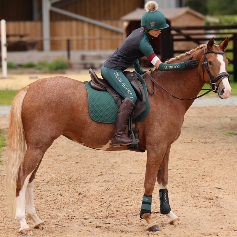 Aubrion Ladies Team Riding Tights - Green-4