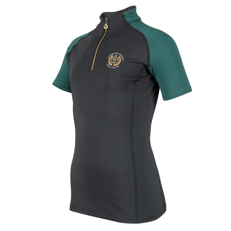 Aubrion Young Rider Team Short Sleeve Base Layer - Black-1