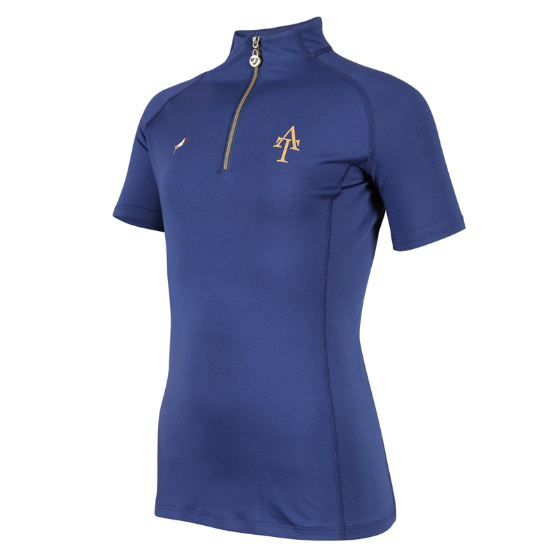 Aubrion Young Rider Team Short Sleeve Base Layer - Navy-1