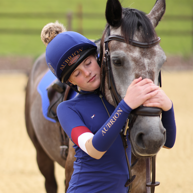 Aubrion Young Rider Team Long Sleeve Base Layer - Navy-3