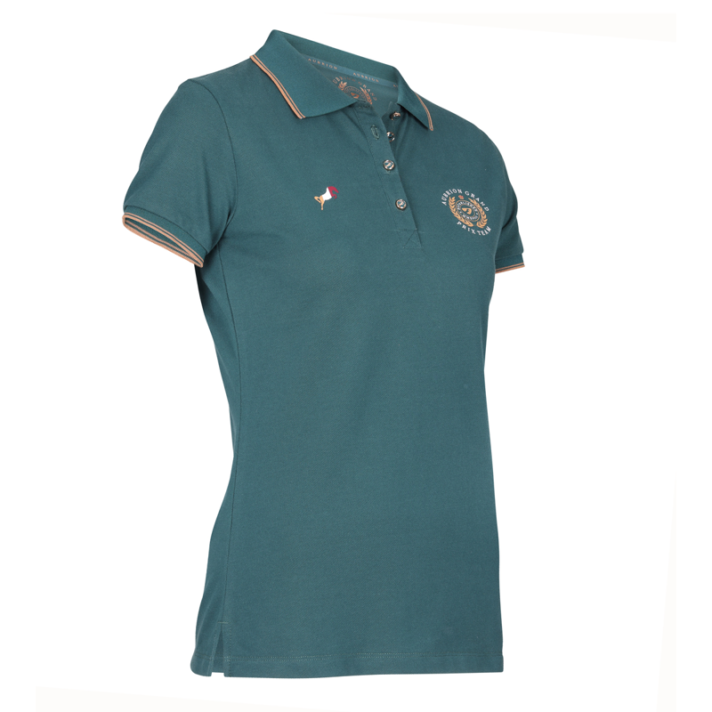 Aubrion Young Rider Team Polo Shirt - Green-2