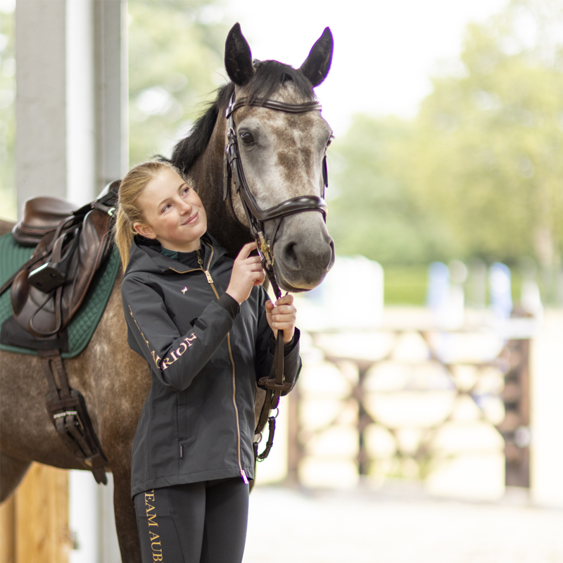 Aubrion Young Rider Team Waterproof Jacket - Black-3