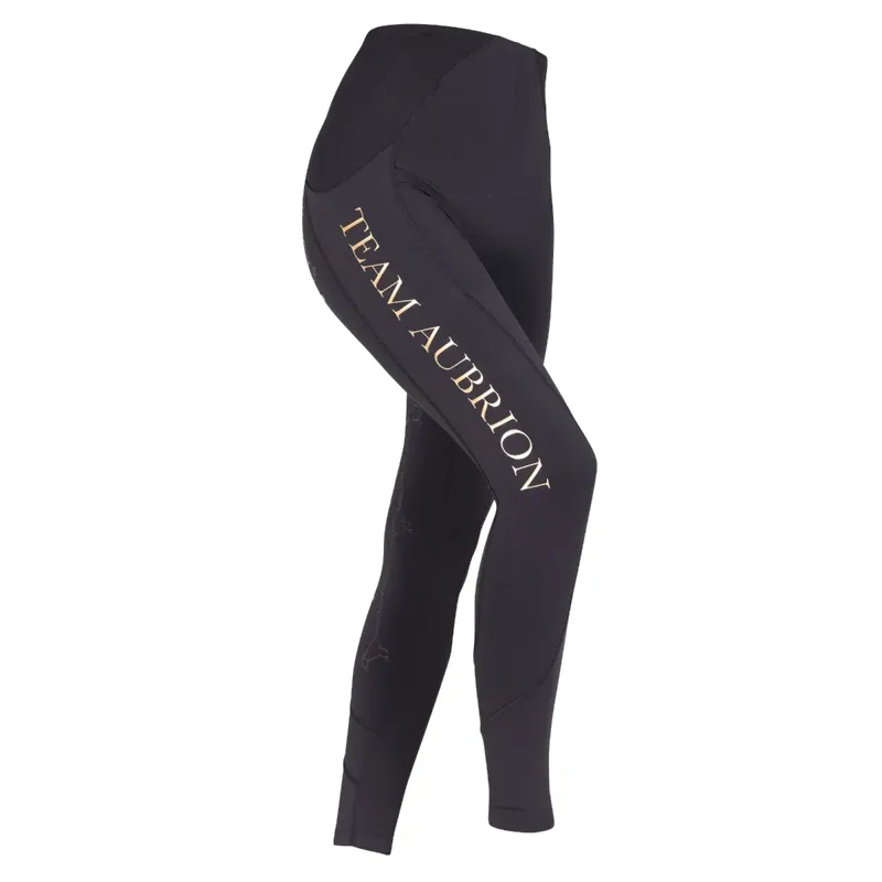 Aubrion Young Rider Team Riding Tights - Black