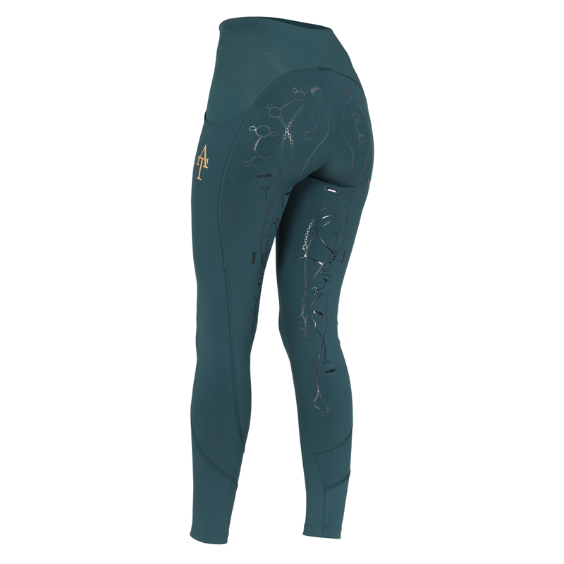 Aubrion Young Rider Team Riding Tights - Green-2