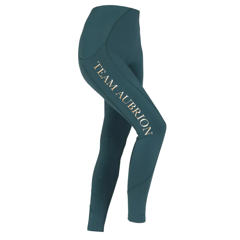 Aubrion Young Rider Team Riding Tights - Green