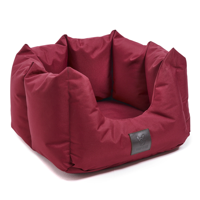 Shires Digby and Fox Nest Dog Bed - Maroon-1